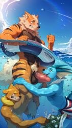 2025 9:16 anthro arcanine balls big_penis bottomwear buizel canid canine clothing cloud eeveelution erection floatzel fur furgonomic_bottomwear furgonomics generation_1_pokemon generation_4_pokemon genitals glans group group_sex hi_res humanoid_genitalia humanoid_penis husdingo inflatable inner_tube licking male male_only mammal muscular muscular_anthro muscular_male nintendo nude oral orange_body orange_fur outside partially_submerged penile penis penis_lick pokemon pokemon_(species) sex sky solo swimming_trunks swimwear tail tan_body tan_fur threesome tongue trio tuft underwater underwear vaporeon vein veiny_penis water