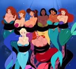 aladdin aladdin_(1992_disney_film) angry_expression angry_face anna_(frozen) ariel ariel_(the_little_mermaid) arms_bound big_lips black_hair blonde_hair brave brown_hair brown_skin captive damsel_in_distress disney disney_princess elsa_(frozen) freckles frozen_(film) ghostlessm gigantic_breasts glaring hercules_(disney) huge_breasts jessica_rabbit large_breasts long_hair massive_breasts megara merida mermaid mermaid_girl mermaid_tail multiple_girls pocahontas pocahontas_(character) ponytail princess_jasmine red_hair seashell_bra sideboob sisters squeezed struggling_to_get_out tentacle tentacle_peril tentacles_around_arms tentacles_everywhere the_little_mermaid the_little_mermaid_(1989_film) twintails underwear ursula_(the_little_mermaid) voluptuous_female who_framed_roger_rabbit