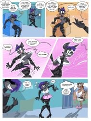 furry geminim gender_transformation purple_hair tagme wolf