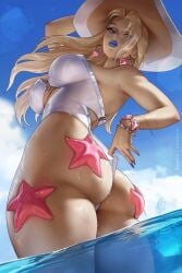 big_ass blonde_female blonde_hair blue_eyes bubble_ass bubble_butt emma_frost emma_frost_(marvel_rivals) emma_frost_(white_wave_queen) marvel marvel_rivals milf olchas thong thong_leotard wet wet_body x-men
