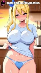 1girls 2025 ai_assisted ai_generated anime artist_name belly big_breasts big_breasts big_breasts big_chest blonde_hair blue_bow blue_panties blue_ribbon blush breast breasts breasts breasts bust busty chest clothed_female covered_nipples curvy fairy_tail fairy_tail_100_years_quest female_focus female_only hi_res high_quality high_resolution highres large_breasts long_hair looking_at_viewer lucy_heartfilia navel panties patreon patreon_username plump ribbon romantic romantic_ambiance shirt sitting skypassion solo stable_diffusion thick_thighs thighs underwear watermark wide_hips