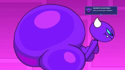 1boy ass beelzebutt_(mr_otter_breath) big_ass big_butt blue_eyes breathotter butt demon fangs fat_ass fat_butt geometry_dash horns huge_ass huge_butt male male_only mr_otter_breath music naked purple_skin side_view solo sound tagme talking_to_viewer text text_bubble thick_ass thick_butt twerking video