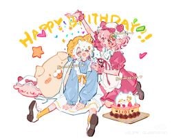 absurdres animal blush canine collared food-themed guanfive happy highres mob non-web_source wrist