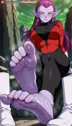 1girls ai_generated anime anime_style cocotte dragon_ball dragon_ball_super feet feet_focus feetsimp18 female female_focus female_only fetish foot_fetish foot_focus long_toes sexy toes wrinkled_feet wrinkled_soles