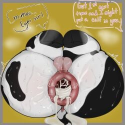1:1 2025 after_anal after_sex anthro anus ass big_butt bodily_fluids border bovid bovine bubble cattle cow_(mario) cum cum_bubble cum_in_ass cum_inside dialogue female fur gaping gaping_anus genital_fluids genitals grey_border hi_res hooves huge_butt leaking_cum lotsandlotsoft1 lotsandlotsoftrains mammal mario_bros mario_kart mario_kart_world markings moo_moo_(mario) moo_moo_meadows_cow motion_lines nintendo offscreen_character pussy shaking simple_background solo speech_bubble spots spotted_body spotted_fur sweat sweaty_butt tail tremble_spikes yellow_background