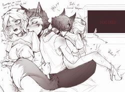 bondage boyfriend_to_death breasts_out bruises cat_ears cat_girl cat_tail collar foreplay fox_boy fox_ears fox_tail meinkatzchen mist_(meinkatzchen) neko original_character ren_hana shy sweatdrop you_kill_me_every_time