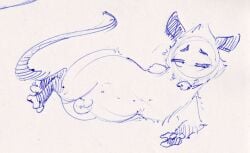 1boy american_opossum anthro bedroom_eyes dreamworks dreamworks_animation gay genitals half-closed_eyes lying male male_only mammal marsupial narrowed_eyes over_the_hedge ozzie_(over_the_hedge) paramount_pictures penis ram_satinga sketch solo tail virginia_opossum yaoi