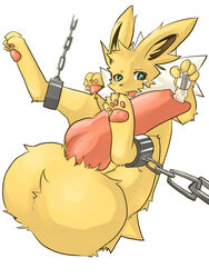 1boy balls bondage chains dildo eeveelution hyper hyper_balls hyper_penis jolteon kosian male male_only male_urethral_insertion nintendo paws penis pokemon pokemon_(species) sex_toy solo sounding tear tongue urethral urethral_insertion