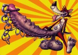 1boy balls barefoot bazilracoondog big_balls big_penis chains decker_(go!_go!_hypergrind) extreme_content furry furry_only go!_go!_hypergrind male male_only multiple_piercings nipple_piercing nose_piercing penis penis_piercing piercing red_fur solo tagme ten-kun veiny_penis video_games what what_the_fuck wolf