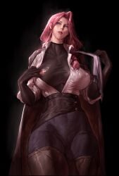 abs breasts crucabena_(genshin_impact) female female_only genshin_impact lagon_(artist) nipple_bulge nipple_slip no_bra open_clothes ripped_clothing shirt