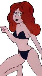 1girls ai_edit ai_generated bikini black_bikini edit edited_screencap fairy_tales female literature little_red little_red_riding_hood public_domain red_hair screenshot screenshot_edit seductive swimsuit the_magical_mystery_trip_through_little_red's_head time_for_timer underwear