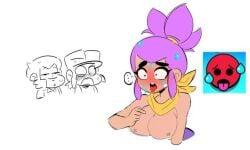 brawl_stars colt_(brawl_stars) fang_(brawl_stars) shelly_(brawl_stars) tits_out