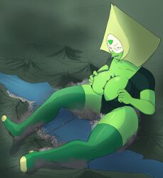 1girls alien alien_girl big_breasts breasts city cityscape colonel-gabbo destruction female gem gem_on_forehead giantess green_skin macro macro_female peridot_(steven_universe) steven_universe visor