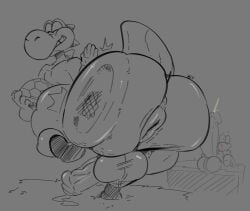 2boys ass_focus balls big_ass big_penis dinosaur koopa koopa_troopa male mario_(series) otterlythicc penis tagme yoshi