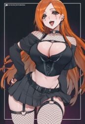 big_breasts goth goth_girl red_hair solo