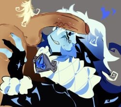2boys balls big_penis blonde_hair blue_hair blush body_hair cock cookie_run cookie_run_kingdom dick furry hungry love male naked penis pubic_hair pure_vanilla_cookie shadow_milk_cookie