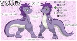 anthro black_tongue claws female genitals graedius_(artist) green_eyes hair hi_res lizard model_sheet nude purple_body purple_hair pussy reference_image reptile scalie scutes short_stack solo tongue zullie_(graedius)