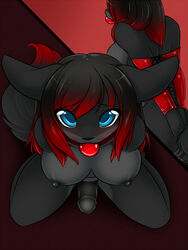 1futa anthro ball_gag black blue_eyes blush bondage breasts canine cute fabbit fox fur furry futanari gag hair herm intersex lagomorph multiple_views nipples nude oreo1991 oreo_(character) penis pov pussy rabbit red red_hair solo_futa spazzykoneko tail tied