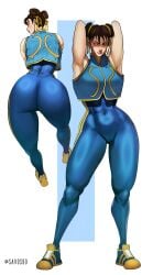 1girls abs big_ass big_breasts chun-li chun-li_(fortnite) fortnite fully_clothed masculine_female solo street_fighter