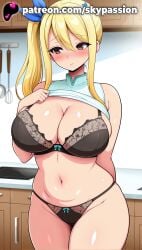 1girls 2025 ai_assisted ai_generated anime artist_name belly big_breasts big_breasts big_breasts big_chest black_bra black_panties black_underwear blonde_hair blue_ribbon blush bow bra breast breasts breasts breasts brown_eyes bust busty chest cleavage clothes_lift completely_nude_female curvy fairy_tail fairy_tail_100_years_quest female_focus female_only hair_ribbon hi_res high_quality high_resolution highres kitchen lace lace-trimmed_bra lace_trim large_breasts long_hair looking_at_viewer lucy_heartfilia mole mole_under_eye navel panties patreon patreon_username plump ribbon shirt_lift sitting skindentation skypassion solo stable_diffusion thick_thighs thighs tiles underwear watermark wide_hips