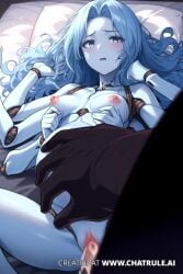 4_hands 4_legs ai_generated belly belly_bulge blue-skinned_female monster monster_cock monster_girl pregnant pussy sex tagme vagina video watermark