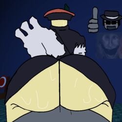 anal_sex animated artlurkervx chance_(forsaken) fat_ass femboy forsaken forsaken_(roblox) gasharpoon_john_doe gay gay_sex grey_body huge_cock jacket jiggling_ass john_doe_(forsaken) longer_than_10_seconds male/femboy male/male meme_in_the_background pirate_hat roblox roblox_background roblox_game robloxian self_upload shorter_than_30_seconds simple_animation simple_coloring sound sweating tagme thick_thighs video yaoi yellow_body