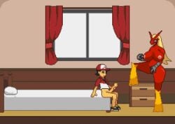 1boy 1girls age_difference animated blaziken blowjob cum_edit cum_in_pussy cum_inside cum_leaking edit edited female female_masturbation human male_masturbation pixel_art pokemon pokemon_(species) pokemon_trainer sonken_(artist) vaginal_penetration