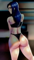 1girls alternate_eye_color back_view big_ass blue_hair bra eggtartart female female_only from_behind highleg highleg_panties long_hair milf naruto naruto_(classic) naruto_(series) naruto_shippuden panties presenting presenting_ass presenting_hindquarters rear_view red_eyes sharingan solo solo_focus uchiha_mikoto underwear