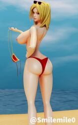 3d alternate_costume aphrodite aphrodite_(smite) beach beach_babe_aphrodite big_breasts bikini greek_mythology hi-rez_studios mythology smilemile0 smite