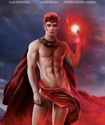 1boy actor carlos_gzz celebrity cosplay human human_only kj_apa light-skinned_male light_skin looking_at_viewer magic male male_only marvel marvel_cinematic_universe muscular muscular_male real_person scarlet_witch_(cosplay) solo solo_male