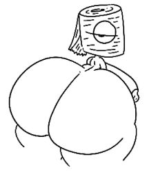 1_eye animate_inanimate ass big_ass big_breasts big_thighs breasts female huge_ass looking_back no_mouth object_head tagme theslashfive thick_thighs thighs toilet_paper