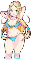 1girls 2022 blonde_hair breasts breath_of_the_wild enpe female female_only green_eyes hips huge_breasts hylian light-skinned_female light_skin long_ears long_hair nintendo pointy_ears princess princess_zelda royalty slim_waist smile the_legend_of_zelda thick_thighs thighs wide_hips zelda_(breath_of_the_wild)