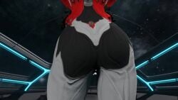 1girls 3d alternate_color animated anus ass ass_focus facelesstrigger female glowing_anus glowing_pussy no_sound presenting pussy saryn_(warframe) space swaying vagina video warframe