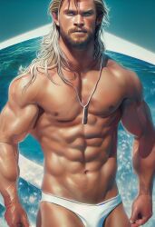 1boy actor ai_anatomy ai_generated ai_hands bad_anatomy bulge celebrity chris_hemsworth generic_ai human human_only in_character light-skinned_male light_skin long_hair looking_at_viewer male male_only marvel marvel_cinematic_universe marvel_comics midjourney muscular muscular_male necklace shirtless_male thor_(marvel) thor_(series) underwear underwear_only