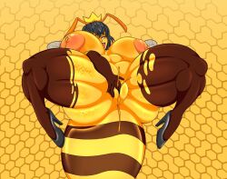 1girls anthro attackheat bee big_ass big_breasts breasts_bigger_than_head enormous_ass enormous_breasts fingering gigantic_breasts honey huge_ass huge_breasts hyper_thighs lactating leaking_milk massive_breasts muscular_thighs queen_bee short_hair tagme thick_thighs unusual_bodily_fluids unusual_genital_fluids unusual_lactation
