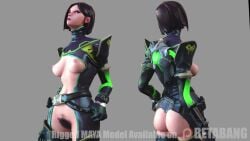 3d ahe_gao animated betabang latex leather model mp4 naked no_sound nude rigging turnaround turntable_(animation) valorant video viper_(valorant)