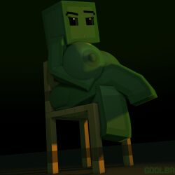 3d big_breasts goolba goolbabe huge_breasts mine-imator minecraft sitting sitting_on_chair zombie_(minecraft)