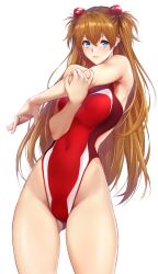 1girls asuka_langley_sohryu blue_eyes breasts looking_at_viewer neon_genesis_evangelion one-piece_swimsuit red_hair sideboob swimsuit tagme underboob zucchini