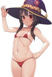 1girls black_hair hormone_koijirou kono_subarashii_sekai_ni_shukufuku_wo! megumin small_breasts smile witch_hat