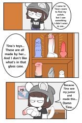 2022 animal_genitalia animal_penis anthro balls chinchilla chinchillid comic dildo dildo_collection equine_penis genitals hi_res male mammal mouthless no_mouth original original_character penis replica rodent sex_toy solo tony_(tonytoran) tonytoran