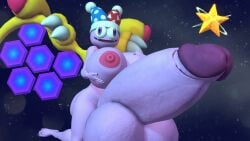 1futa 3d 3d_(artwork) balls big_balls big_breasts breasts female flying hands_on_breasts hyper_balls hyper_genitalia hyper_penis kirby_(series) marx milky_way_wishes nintendo penis solo source_filmmaker tagme thighs wings xaliah