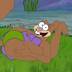 ass bikini fat_ass female furry laying_on_back legs_over_head lowres panties sandy_cheeks smooth_skin spanky15 spongebob_squarepants squirrel