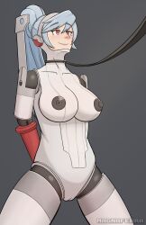 breasts labrys leash magna_ferra persona persona_4_arena red_eyes robot robot_girl silver_hair smiling_at_partner vagina