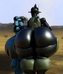 2girls 3d ada_(fallout) ass assaultron big_ass bubble_butt fallout fallout_4 female huge_ass hyper hyper_ass kl-e-0 kleo_(fallout) qzk_forte robot tagme thick_thighs wide_hips