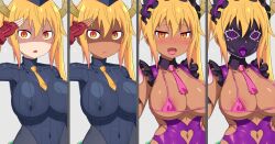 adapted_costume bimbo dark-skinned_female dark_skin enemy_conversion female ganguro gyaru kobayashi-san_chi_no_maidragon miss_kobayashi's_dragon_maid revealing_clothes shadaloo_dolls tan tohru_(dragon_maid) used_condom wide_hips