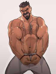 1boy beard bearded big_arms blizzard_entertainment chest_hair chris_sdd daddy dilf facial_hair gabriel_reyes hairy hairy_chest half_naked large_pectorals male male_only muscle muscles muscular muscular_arms nipples overwatch overwatch_2 overwatch_archives pecs pectorals reaper shirtless soldier_24_reaper