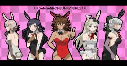 breasts bunny_ears bunny_girl bunny_tail bunnysuit cleavage danganronpa danganronpa_2:_goodbye_despair female female_only large_breasts multiple_girls nanami_chiaki owari_akane pekoyama_peko smooth_skin sonia_nevermind super_danganronpa_2 suzuka_(rekkyo) tsumiki_mikan