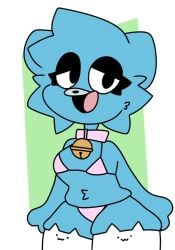 bikini blue_fur bra cartoon_network cat_ears cat_stockings collar feline leftyfornsfw mother nicole_watterson open_mouth the_amazing_world_of_gumball