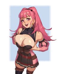 1girls big_breasts breasts cleavage female female_focus female_only fire_emblem fire_emblem:_three_houses fringe heavy_breasts hilda_valentine_goneril holding_breast looking_at_viewer nintendo pale-skinned_female petite pink_eyes pink_hair rizdraws source_request thighhighs twintails year_request