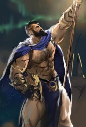 1boy abs armor bara beard bearded big_arms chest_hair daddy dopq facial_hair gay hairy hairy_chest helmet league_of_legends male male_only muscle muscles muscular muscular_arms muscular_thighs pantheon pecs pectorals riot_games thick_thighs thighs